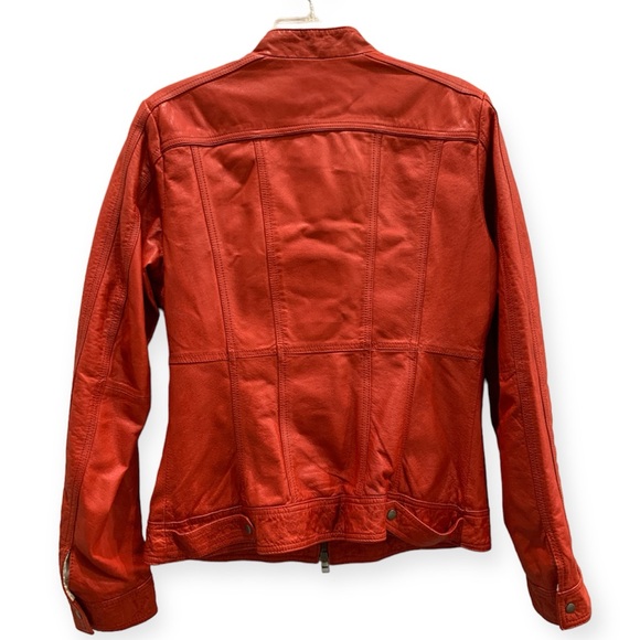 Danier, red genuine leather jacket, size 12 - Picture 2 of 9